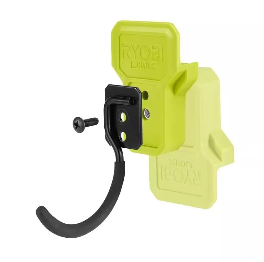 Ryobi Reversible J Hook Non-Slip Coating Steel Hook 15 lb.Weight Capacity Wall Mounted Hooks Wall-Mountable J Hook for Small Items Maximizing Wall Rail Space