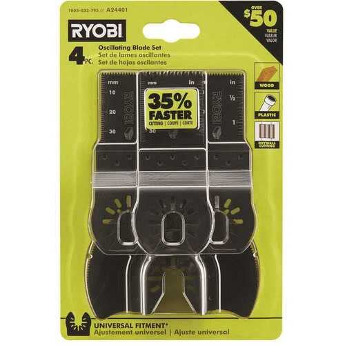 RYOBI Wood Oscillating Multi-Tool Blade Set 4 Piece