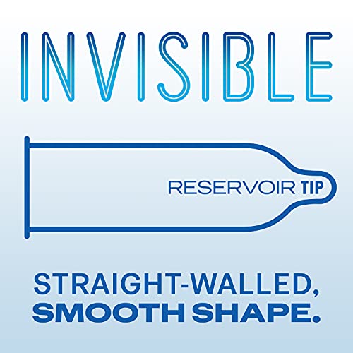 Condoms, Ultra Thin Lubricated Natural Latex, Durex Invisible Condoms, 8 Count - Ultra Sensitive, Lubricated, Transparent