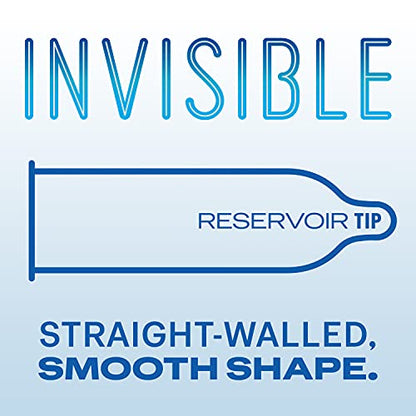 Condoms, Ultra Thin Lubricated Natural Latex, Durex Invisible Condoms, 8 Count - Ultra Sensitive, Lubricated, Transparent