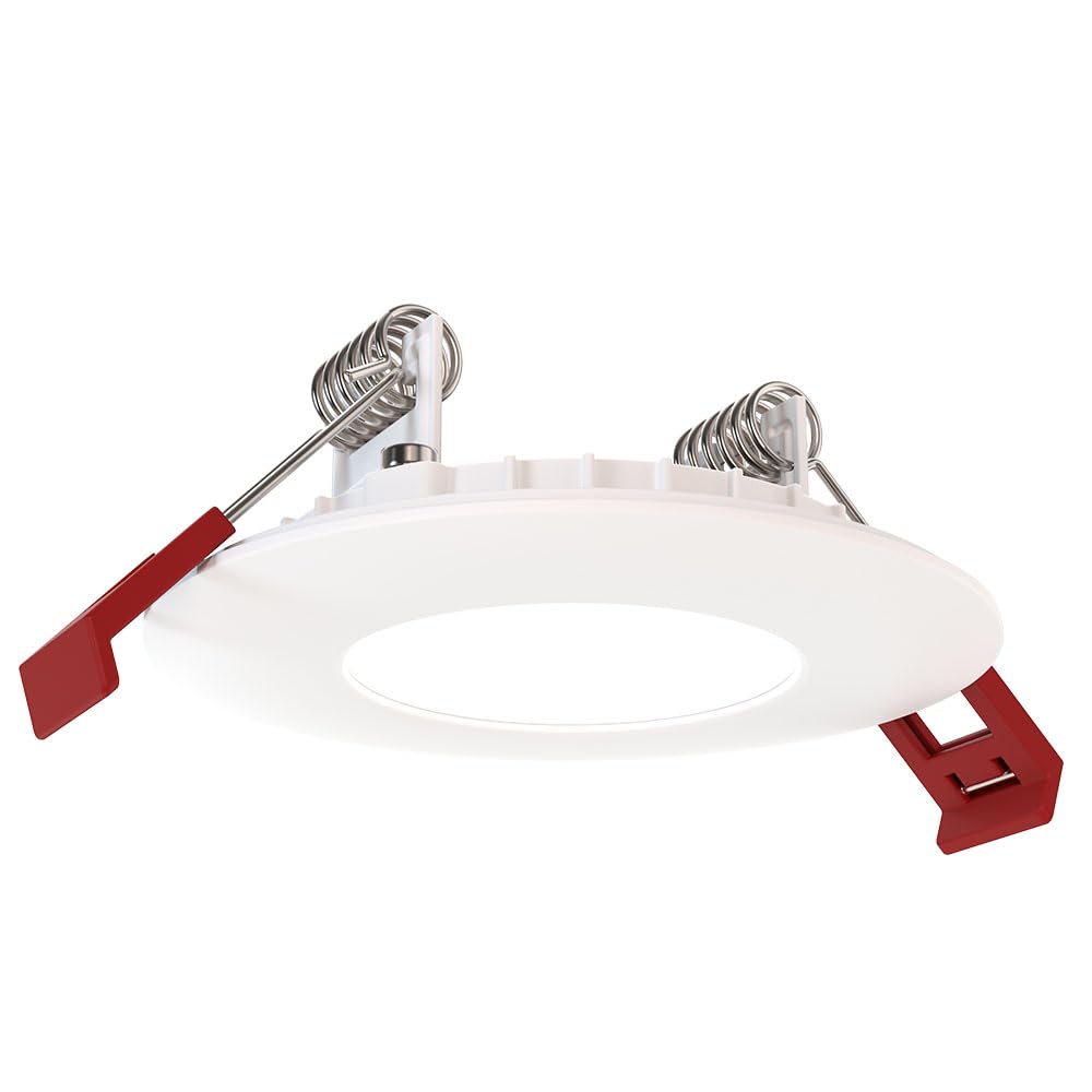 Juno WF Round Baffle LED Downlight, 120 Volts, 2700K/3000K/3500K/4000K/5000K, Triac Dimming, Flat Trim, Matte White