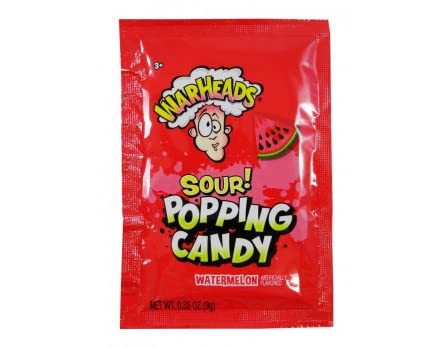 Warhead Popping Candy, Sour Pop Rocks Candy 0.33 Oz (Pack Of 20) (Assorted)