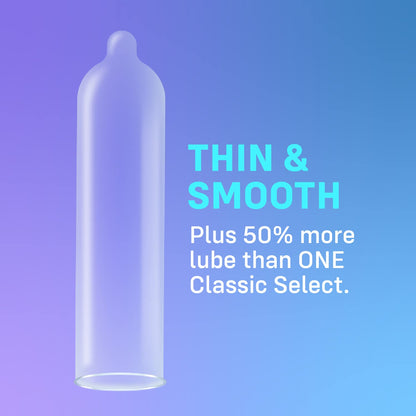 ONE® Condoms Super Sensitive | Extra Lubricated Latex Condoms 12 Pack