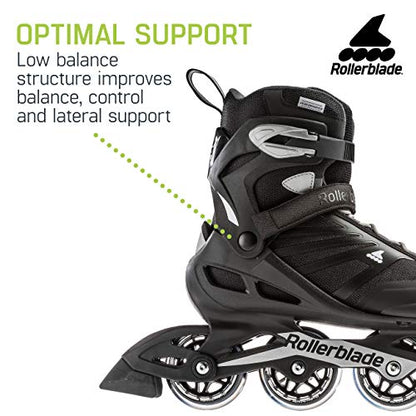 Rollerblade Zetrablade Men's Adult Fitness Inline Skate, Black and Silver