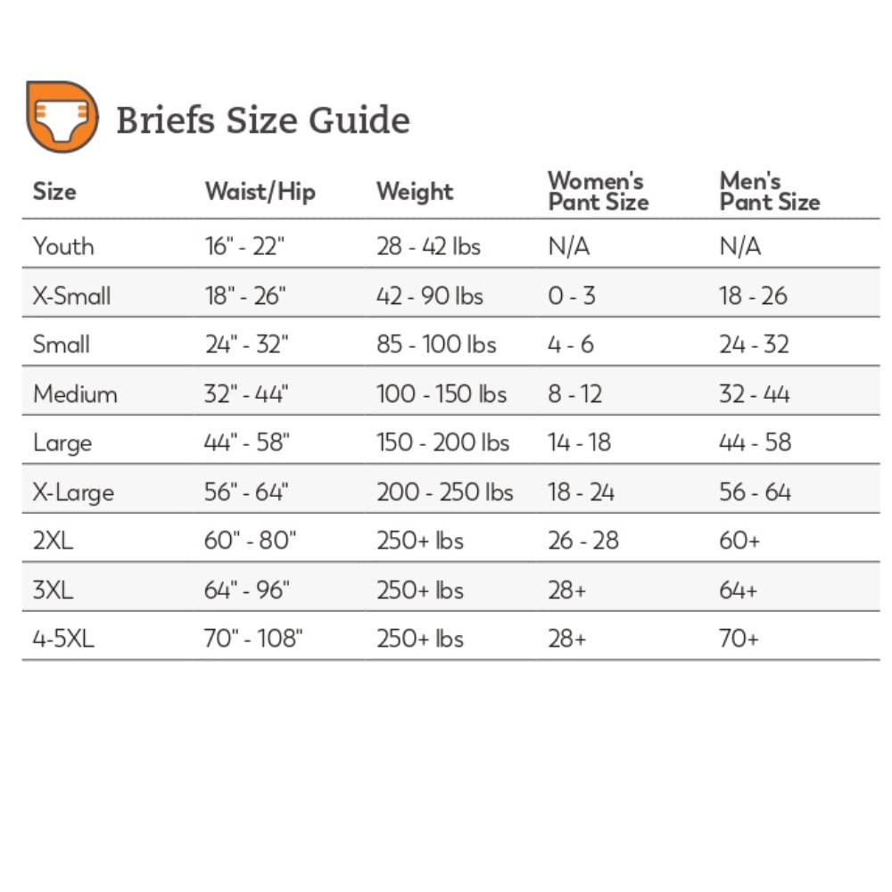 Tranquility Bariatric Disposable Briefs 3X-Large with Peach Mat Core for Dry Skin, Odor Control & Max Comfort, Secure Kufguard Technology, Latex-Free, 34oz Capacity, 32ct Case