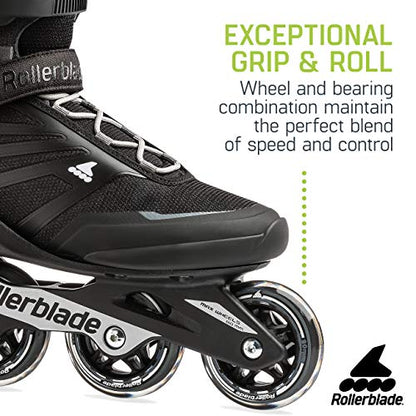 Rollerblade Zetrablade Men's Adult Fitness Inline Skate, Black and Silver