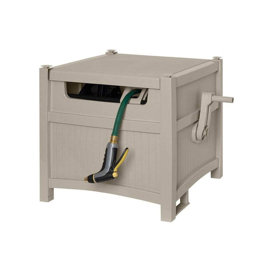 Suncast CPLPTK200D Slide Trak 225 ft. Beige Retractable Free Standing Hideaway Hose Reel, No Size, Taupe