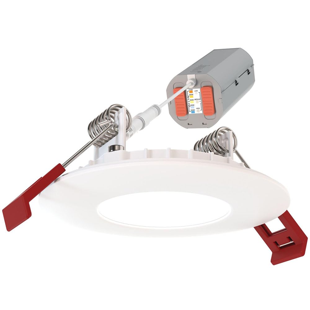 Juno WF Round Baffle LED Downlight, 120 Volts, 2700K/3000K/3500K/4000K/5000K, Triac Dimming, Flat Trim, Matte White