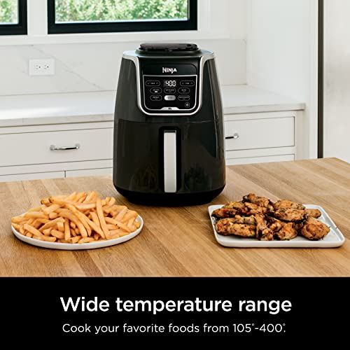 Ninja AF101 Air Fryer that Crisps, Roasts, Reheats, & Dehydrates, for Quick, Easy Meals, 4 Quart Capacity, & High Gloss Finish, Grey