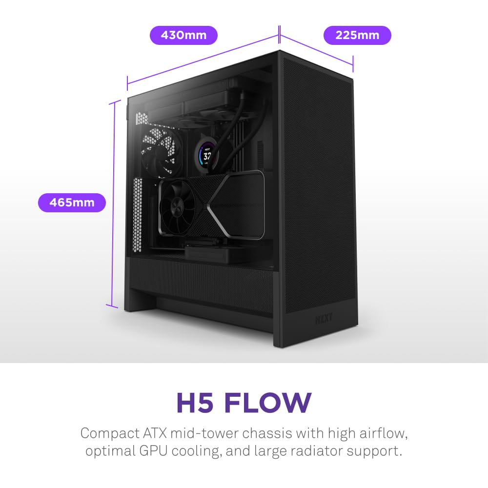 NZXT H510 Elite - CA-H510E-B1 - Premium Mid-Tower ATX Case PC Gaming Case - Dua