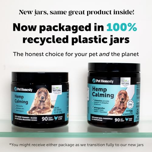 Pet Honesty Hemp Calming Chews for Dogs - Dog Anxiety Relief, Dog Calming Treats with Hemp + Valerian Root, Melatonin for Dogs - Helps Aid with Thunder, Fireworks, Chewing & Barking