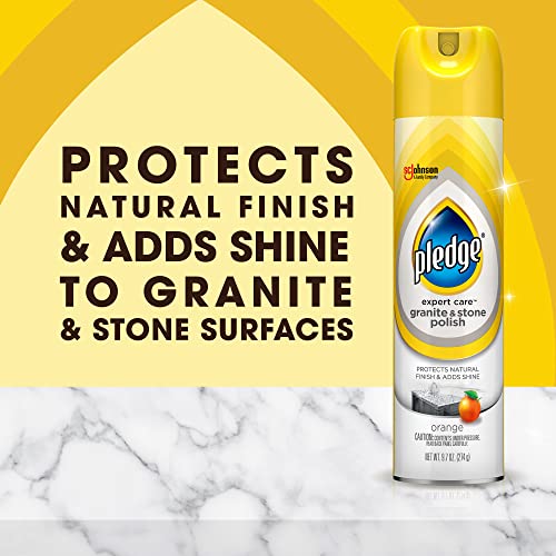 Pledge Granite and Marble Cleaner Spray, Citrus Sunshine, 1 Aerosol Spray, 9.7 oz