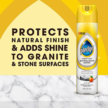 Pledge Granite and Marble Cleaner Spray, Citrus Sunshine, 1 Aerosol Spray, 9.7 oz