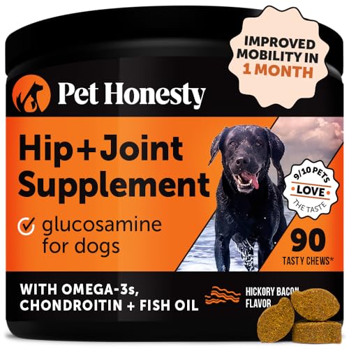 Pet Honesty Hip & Joint Health - Dog Joint Supplement Support for Dogs with Glucosamine Chondroitin, MSM, Turmeric - Glucosamine for Dogs Soft Chews - Advanced Pet Joint Support and Mobility - (90 ct)