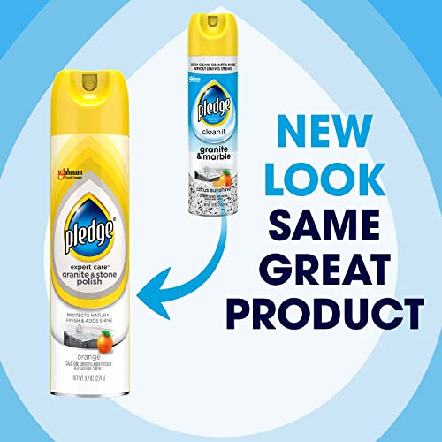 Pledge Granite and Marble Cleaner Spray, Citrus Sunshine, 1 Aerosol Spray, 9.7 oz