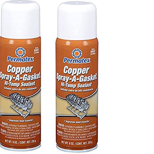 Permatex 80697 Copper Spray-A-Gasket Hi-Temp Adhesive Sealant, 12 oz. Aerosol Can