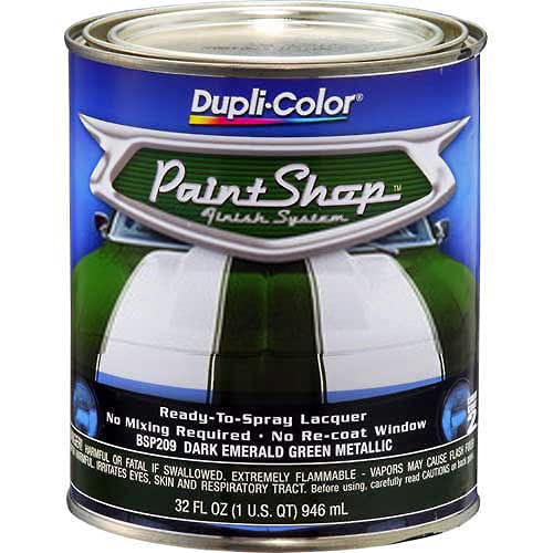 Dupli-Color Paint Shop Finish System Base Coat Dark Emerald Green Metallic 32 Oz. Quart - Lot of 2