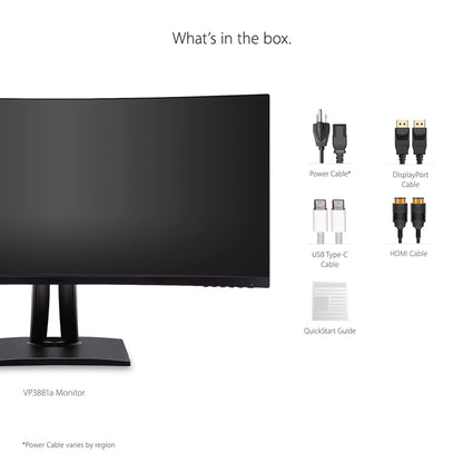 ViewSonic 1440p Ultrawide ColorPro Monitor, Curved Display with 100% sRGB and P