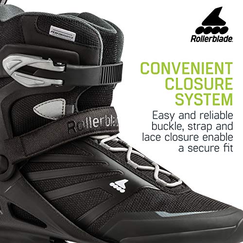 Rollerblade Zetrablade Men's Adult Fitness Inline Skate, Black and Silver