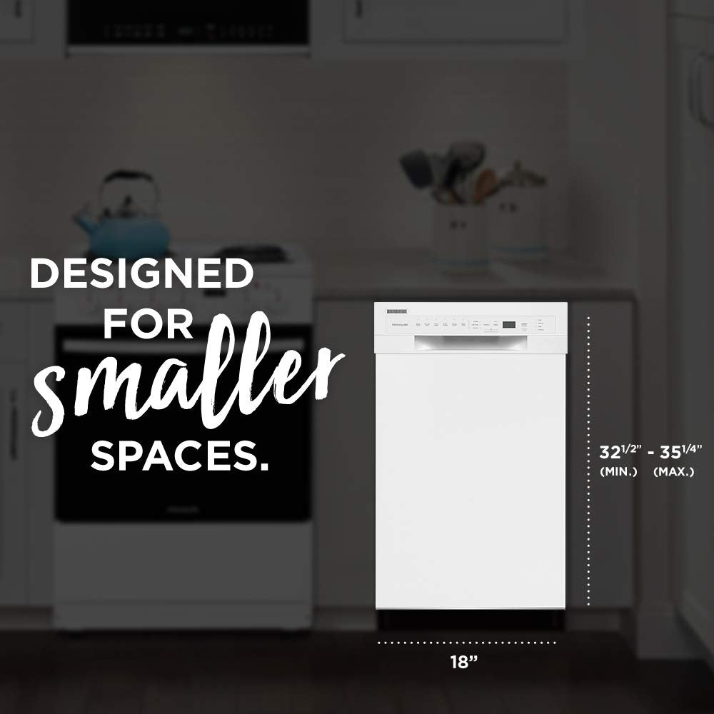 Frigidaire 18 in. ADA Compact Front Control Dishwasher with Dual Spray Arms, 52