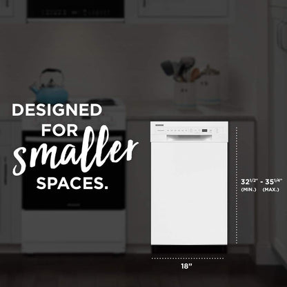 Frigidaire 18 in. ADA Compact Front Control Dishwasher with Dual Spray Arms, 52