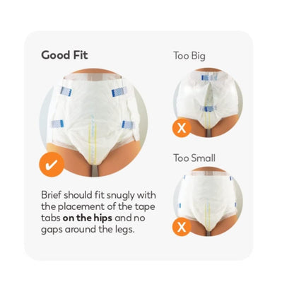 Tranquility Bariatric Disposable Briefs 3X-Large with Peach Mat Core for Dry Skin, Odor Control & Max Comfort, Secure Kufguard Technology, Latex-Free, 34oz Capacity, 32ct Case