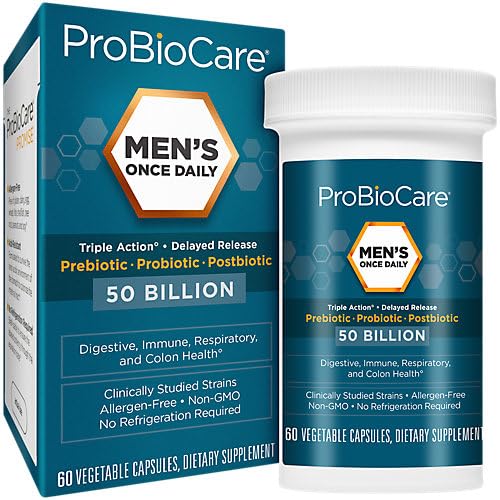 Men's Once Daily Probiotic - Digestive Health - 50 Billion CFUs (60 Capsules)