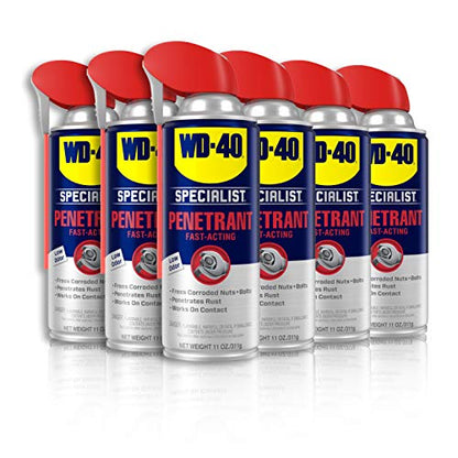 WD-40 Specialist Penetrant with SMART STRAW SPRAYS 2 WAYS, 11 OZ [6-Pack]