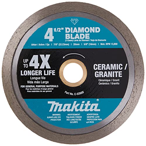 Makita E-02668 4-1/2" Diamond Blade, Continuous Rim, General Purpose