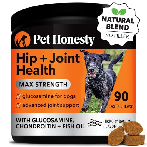 Pet Honesty Hip & Joint Health - Dog Joint Supplement Support for Dogs with Glucosamine Chondroitin, MSM, Turmeric - Glucosamine for Dogs Soft Chews - Advanced Pet Joint Support and Mobility - (90 ct)