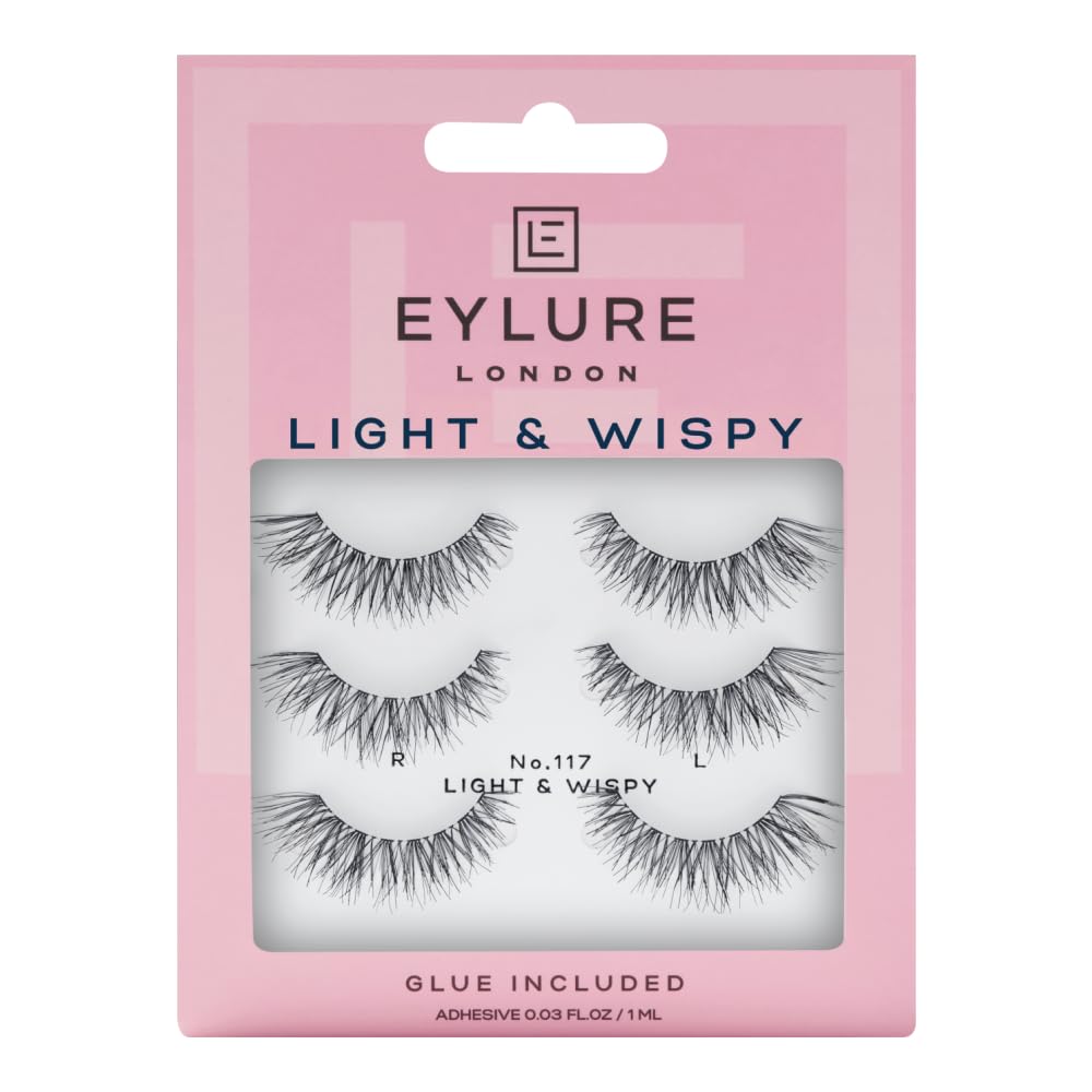 Eylure Texture False Lash, Style No. 117, Reusable, Adhesive Included, 3 Pair