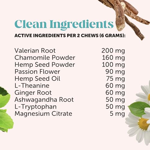 Pet Honesty Hemp Calming Chews for Dogs - Dog Anxiety Relief, Dog Calming Treats with Hemp + Valerian Root, Melatonin for Dogs - Helps Aid with Thunder, Fireworks, Chewing & Barking