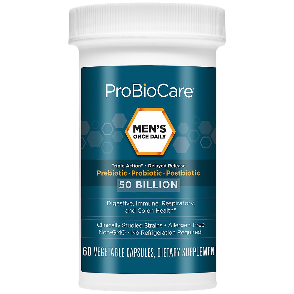 Men's Once Daily Probiotic - Digestive Health - 50 Billion CFUs (60 Capsules)