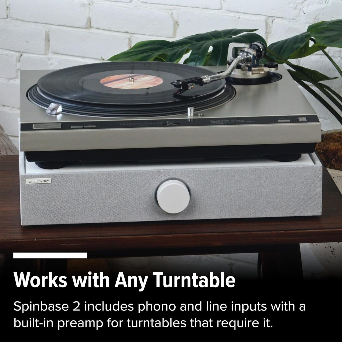 Speaker System Turntable Phono Bluetooth Optical Input Remote Black Andover