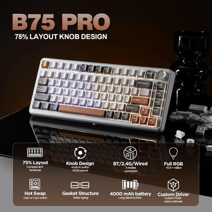 Wireless Yunzii B75 Pro Mechanical Keyboard
