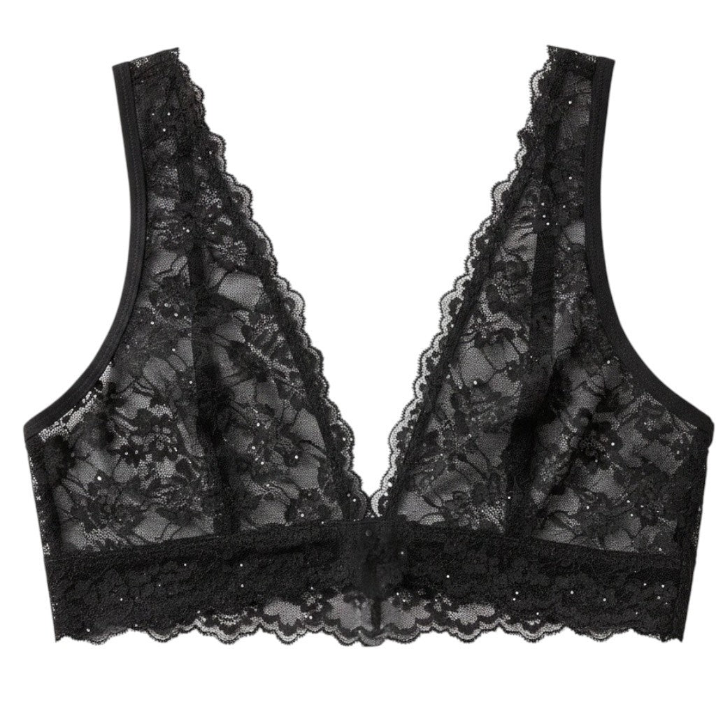 Victoria's Secret Lace Wireless Bralette in Black— Soft Stretch Comfort Size L