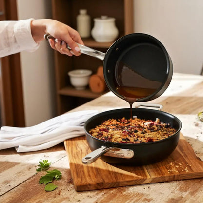 All-Clad NS Pro Nonstick Cookware, 10 Piece Set, #E117SA64,  Black Hard Anodized