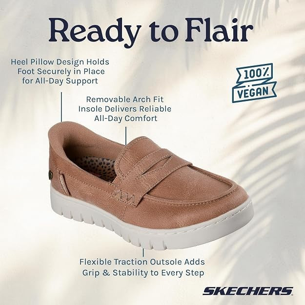 Skechers Women's Slip-ins BOBS Arch Comfort Loafers Sunfest Tan - 114246