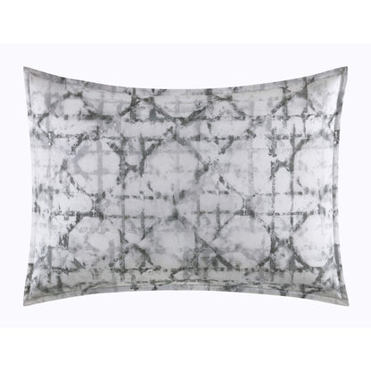 Vera Wang Layered Geometric Cotton Grey Duvet Cover