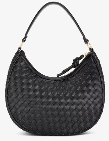 On 34th Woven Crossbody Hobo Black