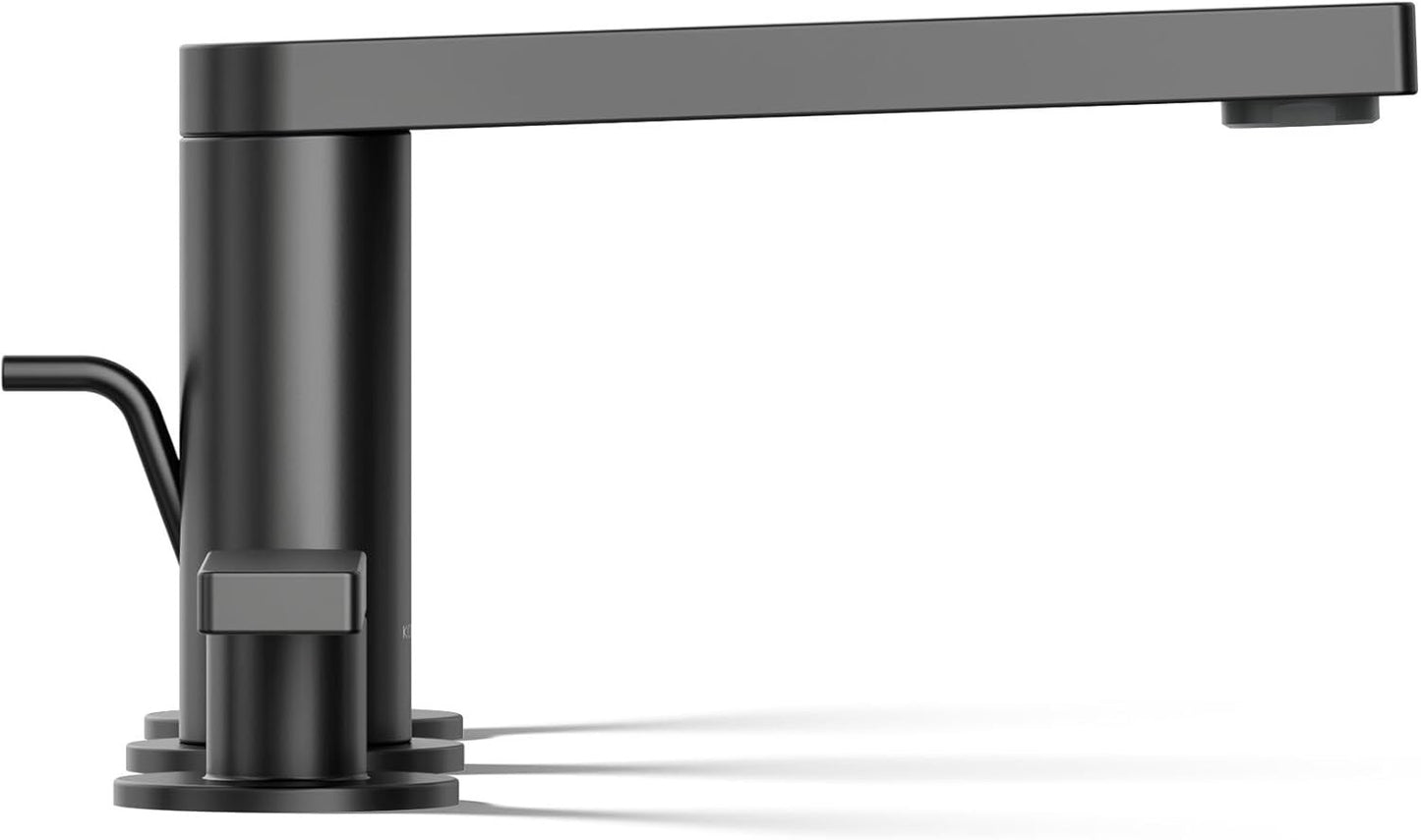 Kohler 73060-4-BL Widespread Bathroom Sink Faucet w/ Lever handles- Matte Black
