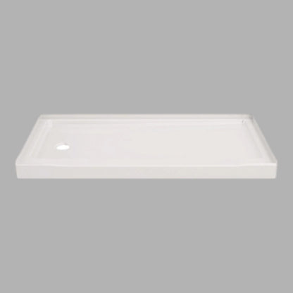 Delta Classic 60 In. L X 32 In. W Alcove Shower Pan W/ Left Drain, Gloss White