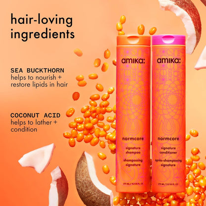 Amika Normcore Signature Shampoo Gently Cleanses Scalp & Hair Hydrates Dullness