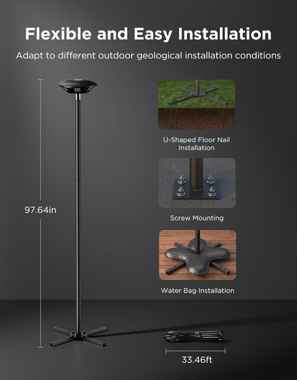 Govee Outdoor Lamp Post Lights, 2000LM High White Brightness with 6 Zones RGBIC