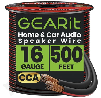 16AWG Speaker Wire, GearIT Pro Series 16 Gauge Speaker Wire Cable (500 Feet /