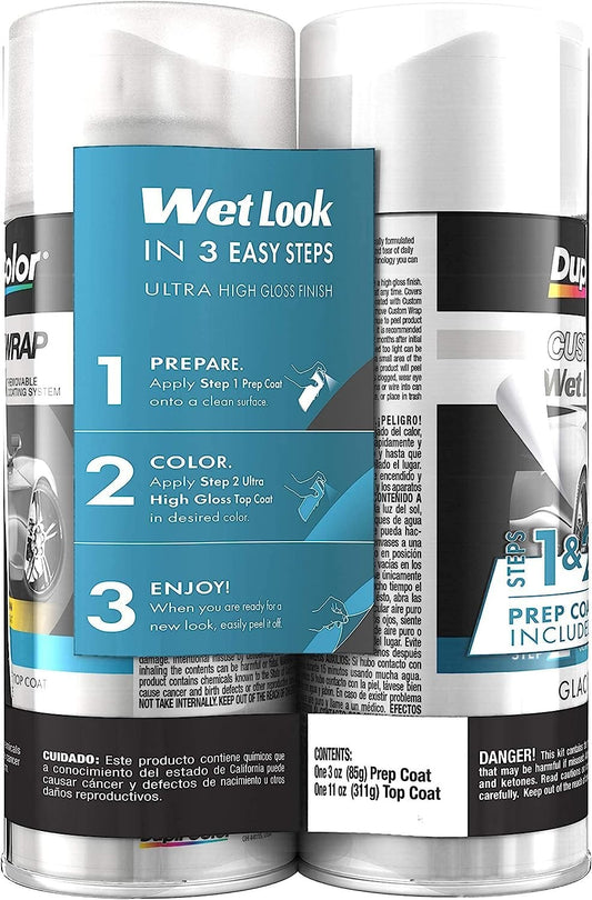 Dupli-Color ECWRC8810 Custom Wrap Wet Look Removable Automotive Paint - Glacier