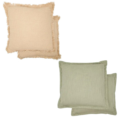 Lucky Brand Margerite or Marlowe Set of 2 Accent Pillows 20 x 20 Green or Linen