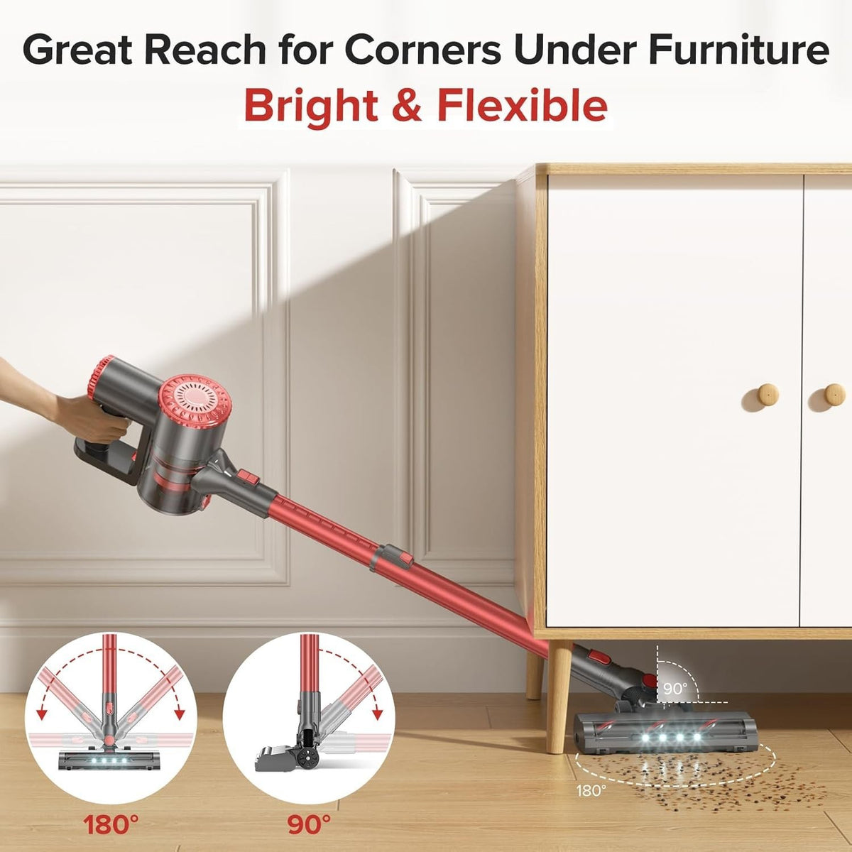 8-in-1 Lightweight Rechargeable Cordless Vacuum Cleaner with 7-Layer Filtration