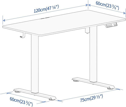 28-48" Electric Sitting Standing-up Desk Adjustable Height Computer Table Office
