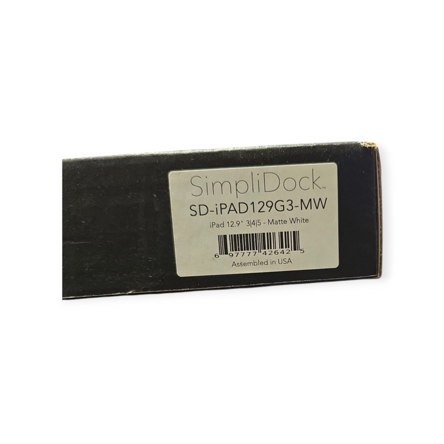 SimpliDock SD-iPAD 129G3-MW- 12.9" 3,4,5-Matte White-NIB!!